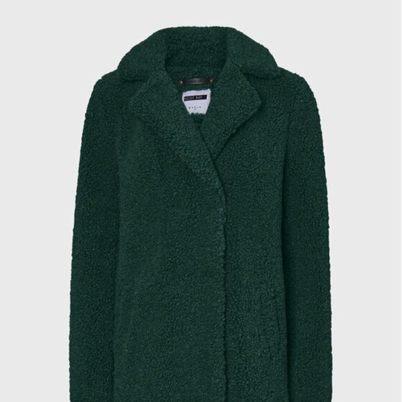 Noisy May Teddy Sherpa Fluffy Coat Emerald Green Soia Kyo - Picture 2 of 9